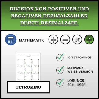 Tetromino: Division von positiven und negativen Dezimalzahlen durch Dezimalzahl