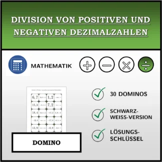Domino: Division von positiven und negativen Dezimalzahlen