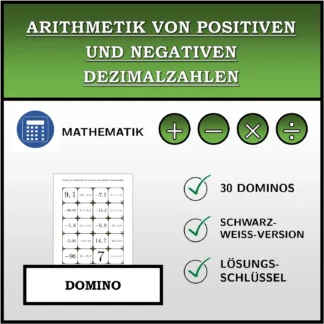 Domino: Arithmetik von positiven und negativen Dezimalzahlen