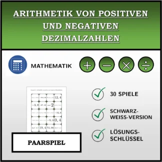Paarspiel: Arithmetik von positiven und negativen Dezimalzahlen