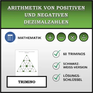 Trimino: Arithmetik von positiven und negativen Dezimalzahlen