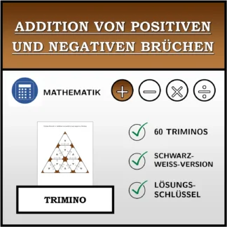 Trimino: Addition von positiven und negativen Brüchen