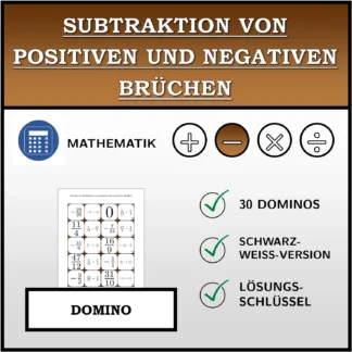 Domino: Subtraktion von positiven und negativen Brüchen