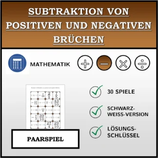 Paarspiel: Subtraktion von positiven und negativen Brüchen