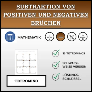 Tetromino: Subtraktion von positiven und negativen Brüchen