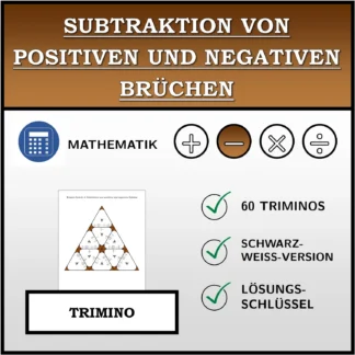 Trimino: Subtraktion von positiven und negativen Brüchen