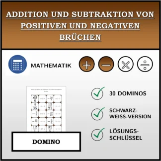 Domino: Addition und Subtraktion von positiven und negativen Brüchen