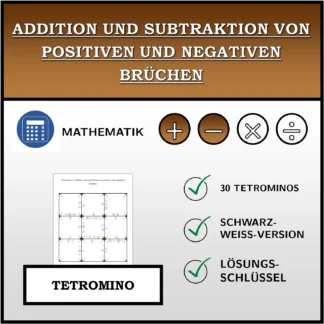 Tetromino: Addition und Subtraktion von positiven und negativen Brüchen
