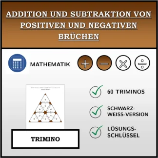Trimino: Addition und Subtraktion von positiven und negativen Brüchen