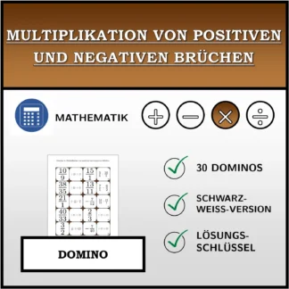 Domino: Multiplikation von positiven und negativen Brüchen