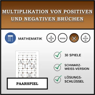 Paarspiel: Multiplikation von positiven und negativen Brüchen