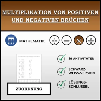 Zuordnungsübung: Multiplikation von positiven und negativen Brüchen