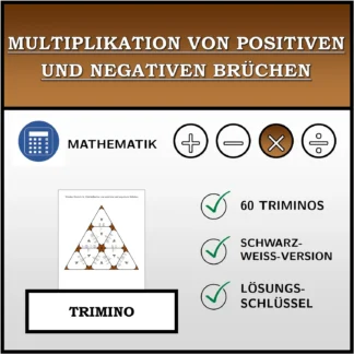 Trimino: Multiplikation von positiven und negativen Brüchen