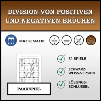 Paarspiel: Division von positiven und negativen Brüchen