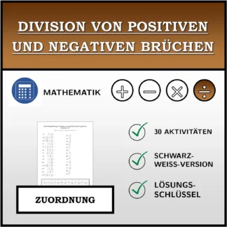 Zuordnungsübung: Division von positiven und negativen Brüchen