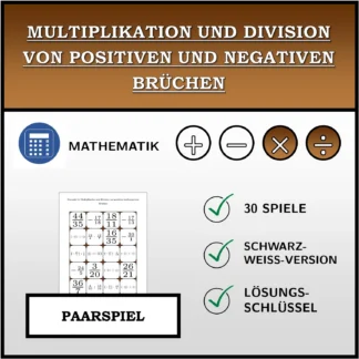 Paarspiel: Multiplikation und Division von positiven und negativen Brüchen