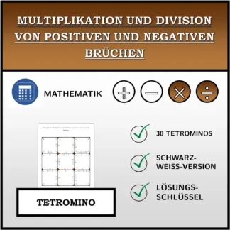 Tetromino: Multiplikation und Division von positiven und negativen Brüchen