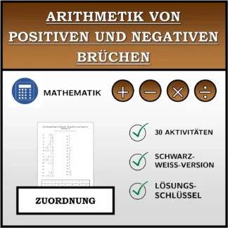 Zuordnungsübung: Arithmetik von positiven und negativen Brüchen