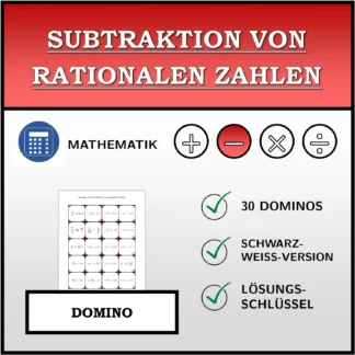 Domino: Subtraktion von rationalen Zahlen