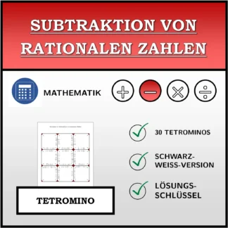 Tetromino: Subtraktion von rationalen Zahlen