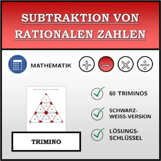 Trimino: Subtraktion von rationalen Zahlen