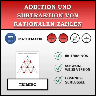 Trimino: Addition und Subtraktion von rationalen Zahlen