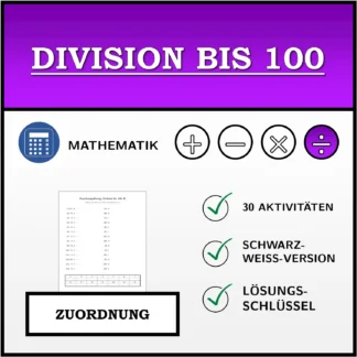Zuordnungsübung: Division bis 100