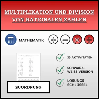 Zuordnungsübung: Multiplikation und Division von rationalen Zahlen
