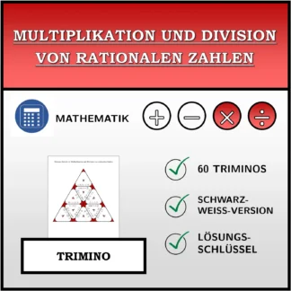 Trimino: Multiplikation und Division von rationalen Zahlen