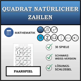 Paarspiel: Quadrat natürlicher Zahlen