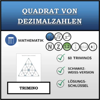 Trimino: Quadrat von Dezimalzahlen