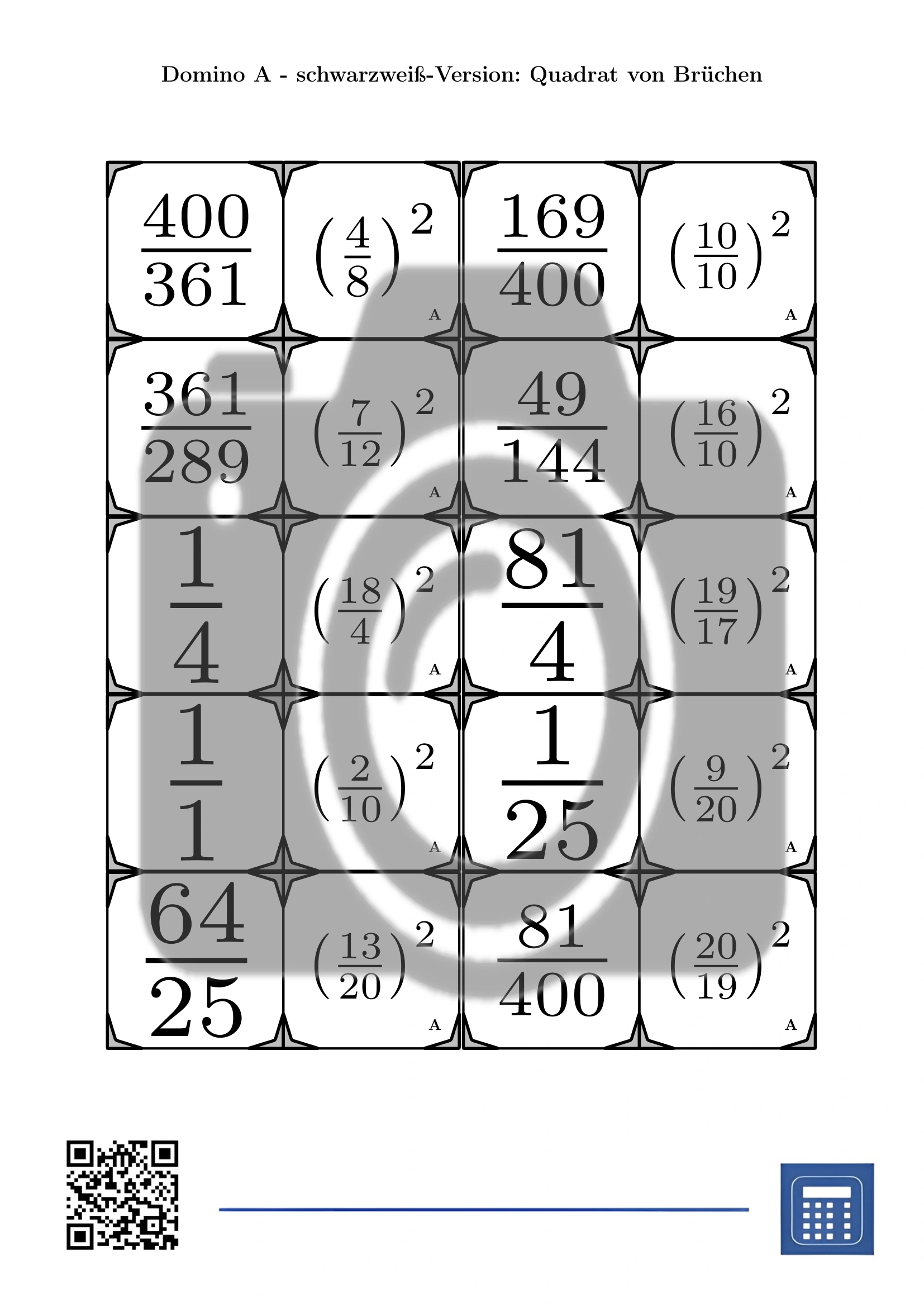 Domino: Quadrat von Brüchen – Bild 3