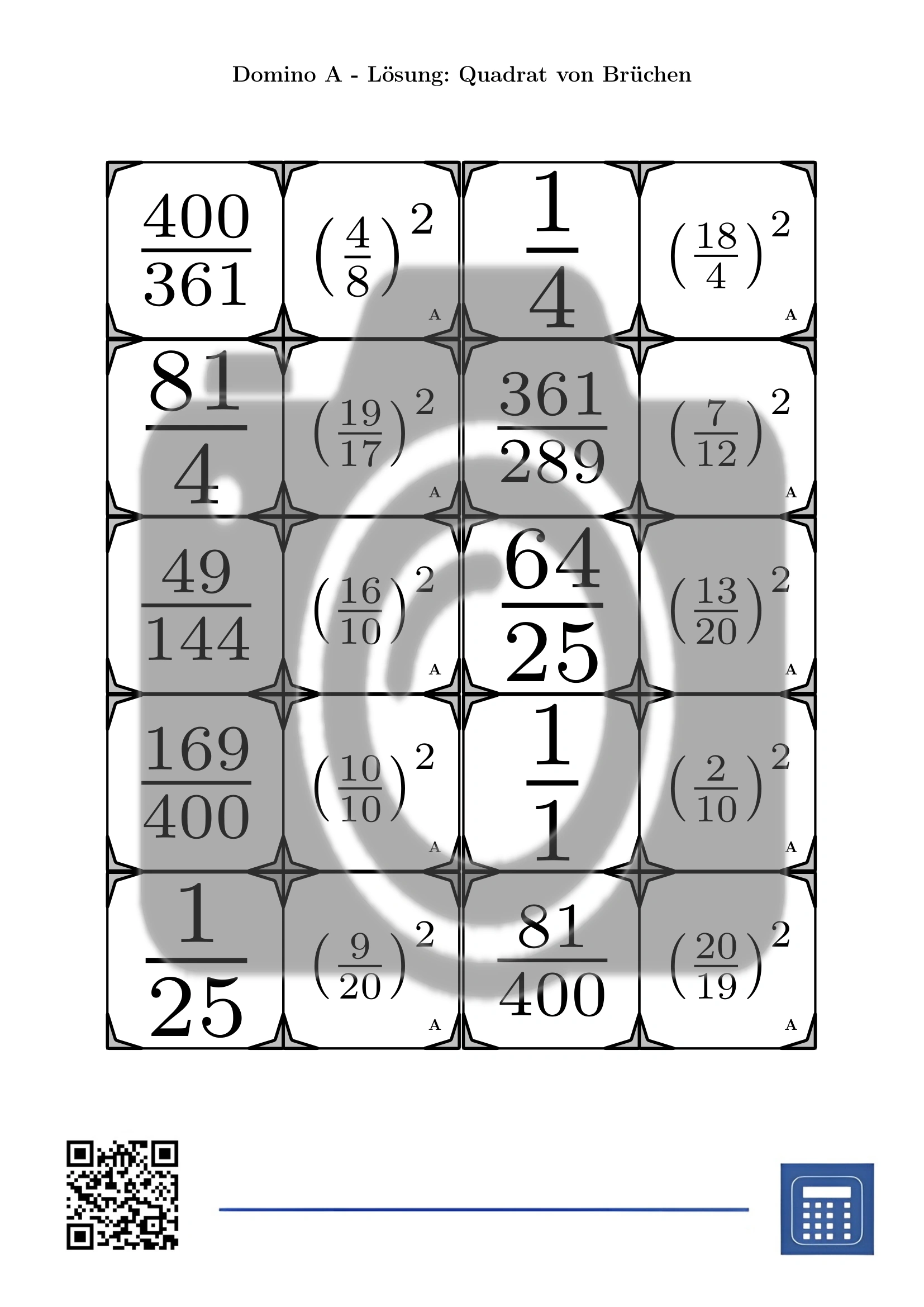Domino: Quadrat von Brüchen – Bild 4
