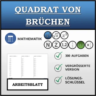 Arbeitsblatt: Quadrat von Brüchen
