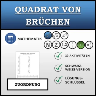 Zuordnungsübung: Quadrat von Brüchen