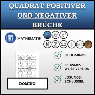 Domino: Quadrat positiver und negativer Brüche