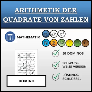 Domino: Arithmetik der Quadrate von Zahlen