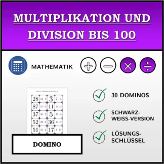 Domino: Multiplikation und Division bis 100