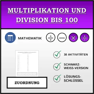 Zuordnungsübung: Multiplikation und Division bis 100