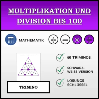 Trimino: Multiplikation und Division bis 100