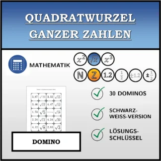Domino: Quadratwurzel ganzer Zahlen