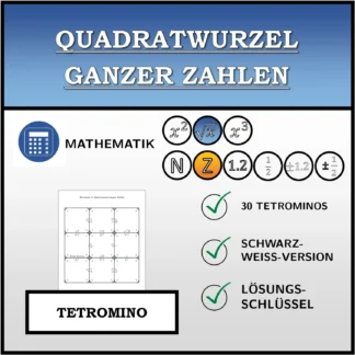Tetromino: Quadratwurzel ganzer Zahlen