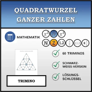 Trimino: Quadratwurzel ganzer Zahlen