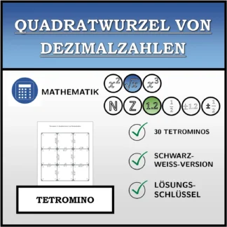 Tetromino: Quadratwurzel von Dezimalzahlen