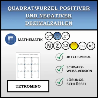 Tetromino: Quadratwurzel positiver und negativer Dezimalzahlen