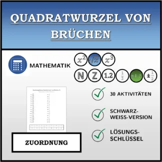 Zuordnungsübung: Quadratwurzel von Brüchen