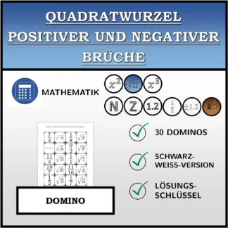 Domino: Quadratwurzel positiver und negativer Brüche