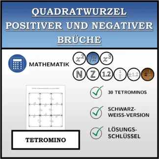 Tetromino: Quadratwurzel positiver und negativer Brüche