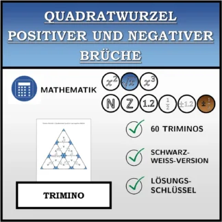 Trimino: Quadratwurzel positiver und negativer Brüche