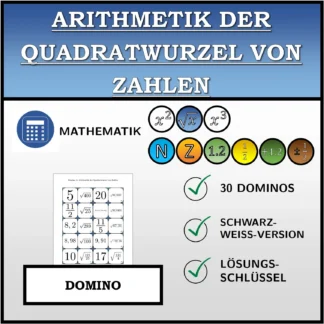 Domino: Arithmetik der Quadratwurzel von Zahlen